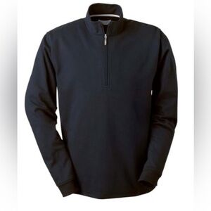 ASHWORTH MEN’S MICROLINE PULLOVER black size Large 1/4 zip front (1951)‎